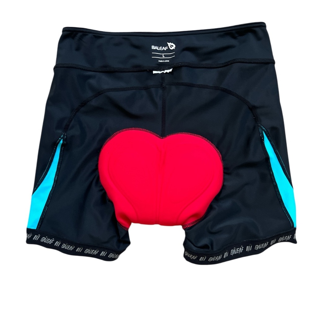 Baleaf Women's Black and Teal 4D Padded Cycling Shorts Size Large - Picture 12 of 12